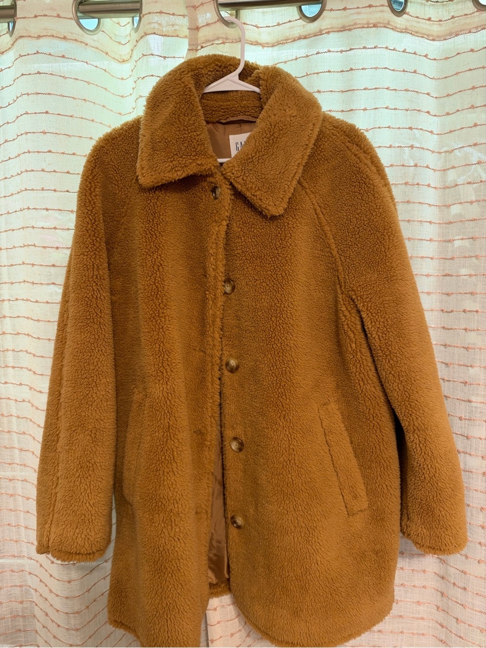 GAP Tan Brown Sherpa Pea Coat